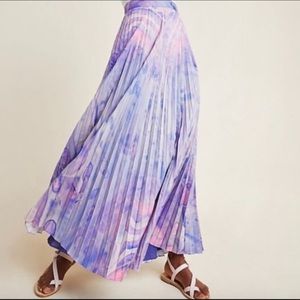 Anthropology marble dyed pleated skirt